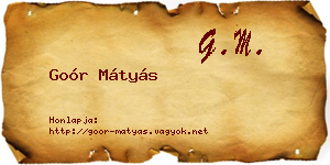 Goór Mátyás névjegykártya